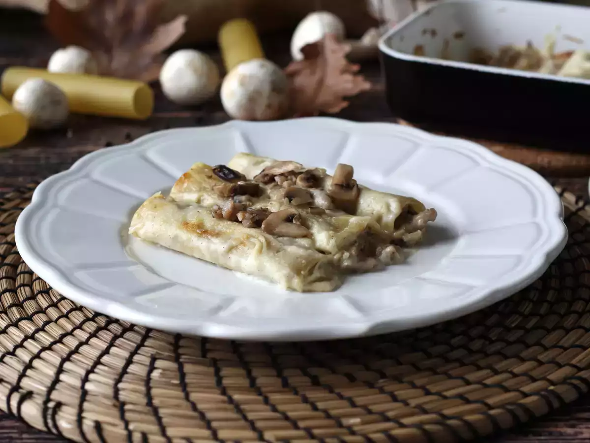Cannelloni huby a klobása: bohatý a chutný prvý chod - foto 5