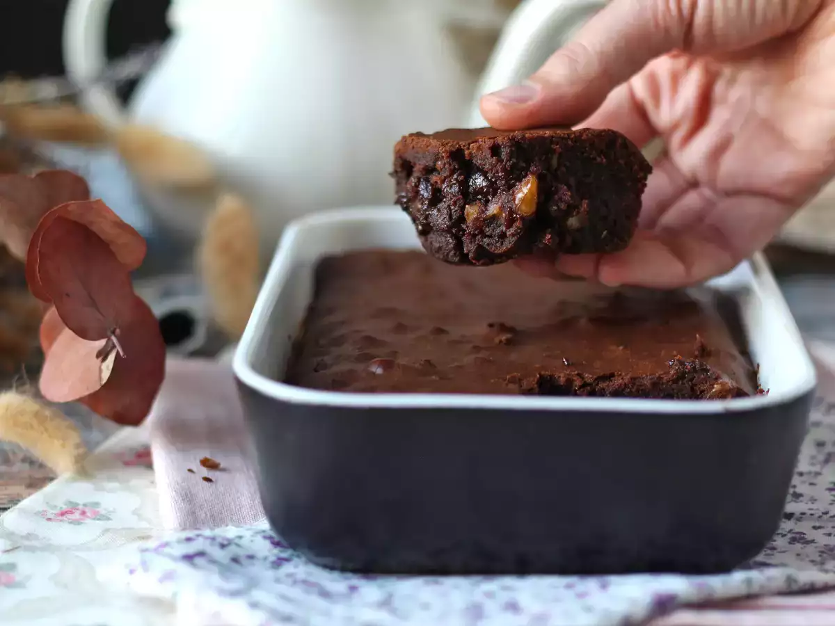 Čokoládový a orechový koláčik vo fritéze