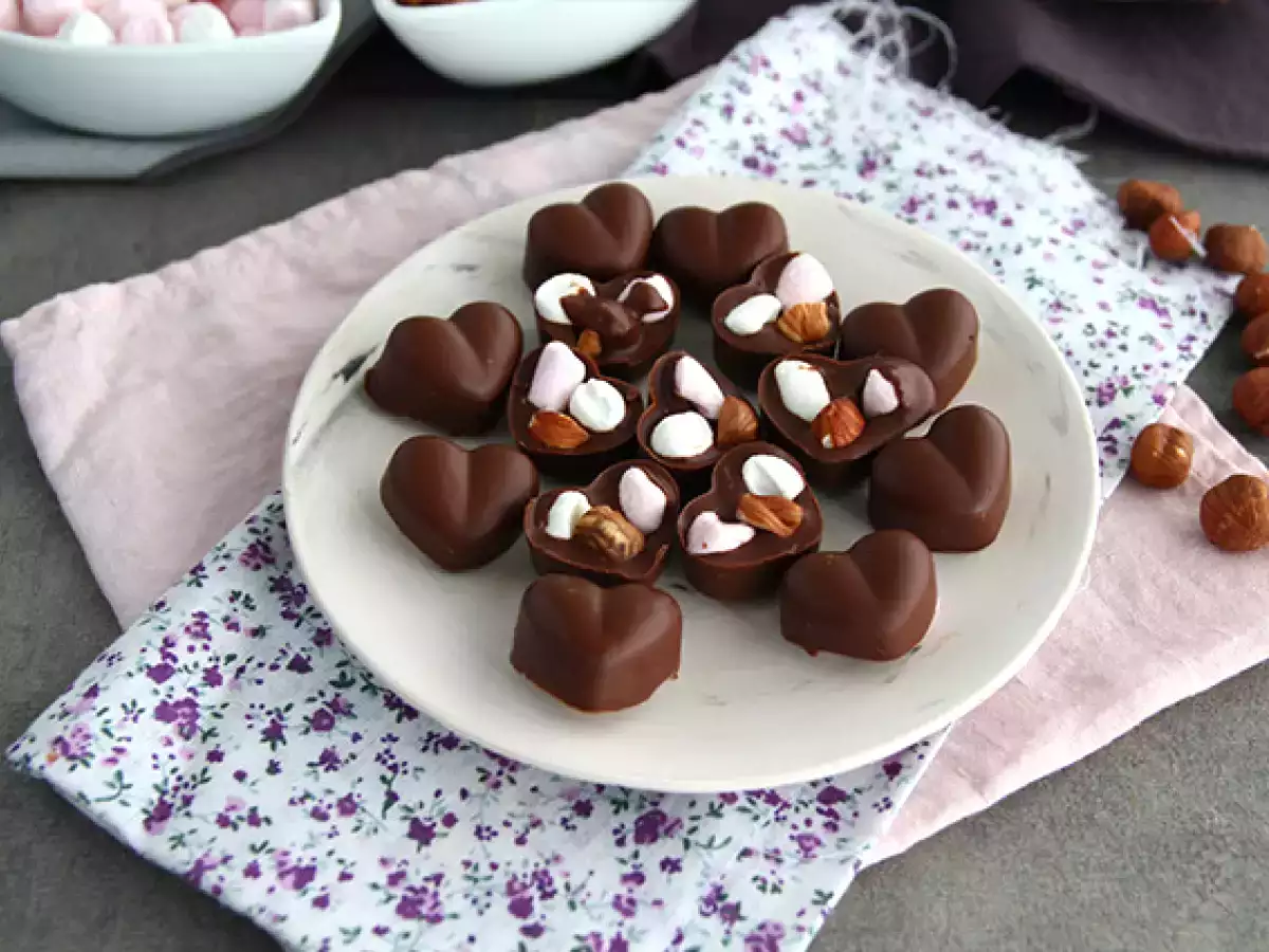 Čokolády s marshmallow a lieskovými orieškami