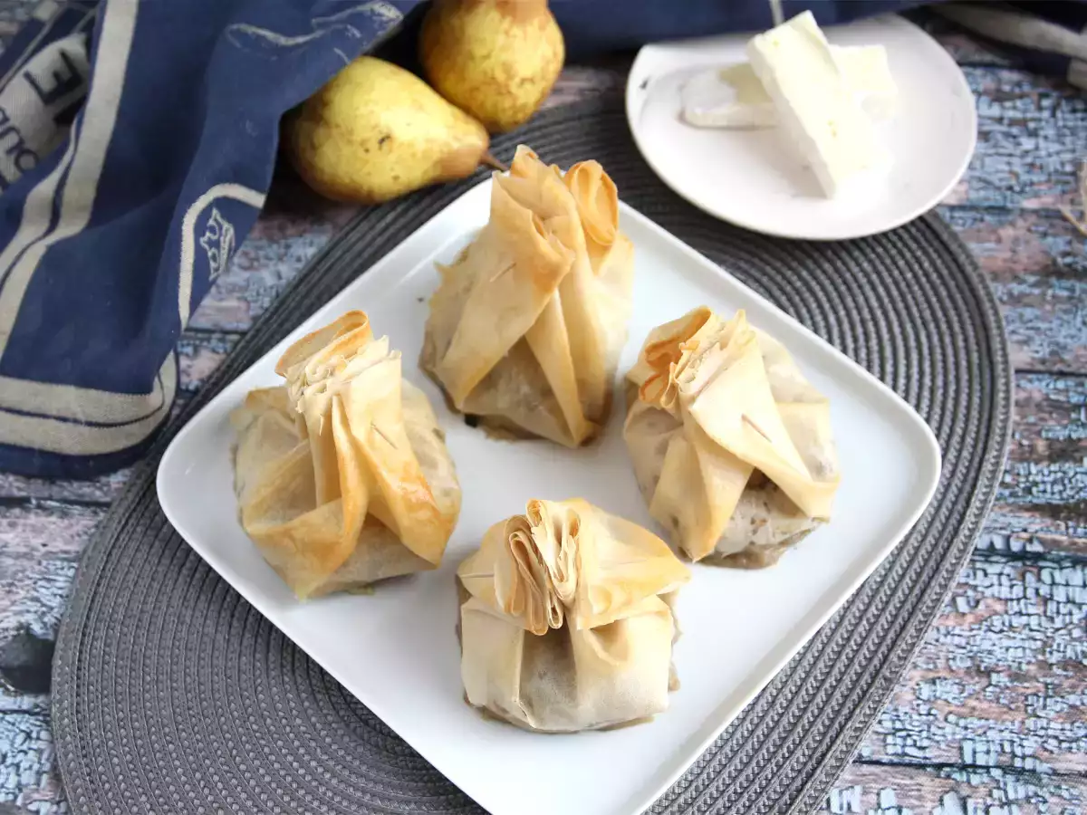 Extra chrumkavé huby, syr Brie a hrušky aumônières - foto 2