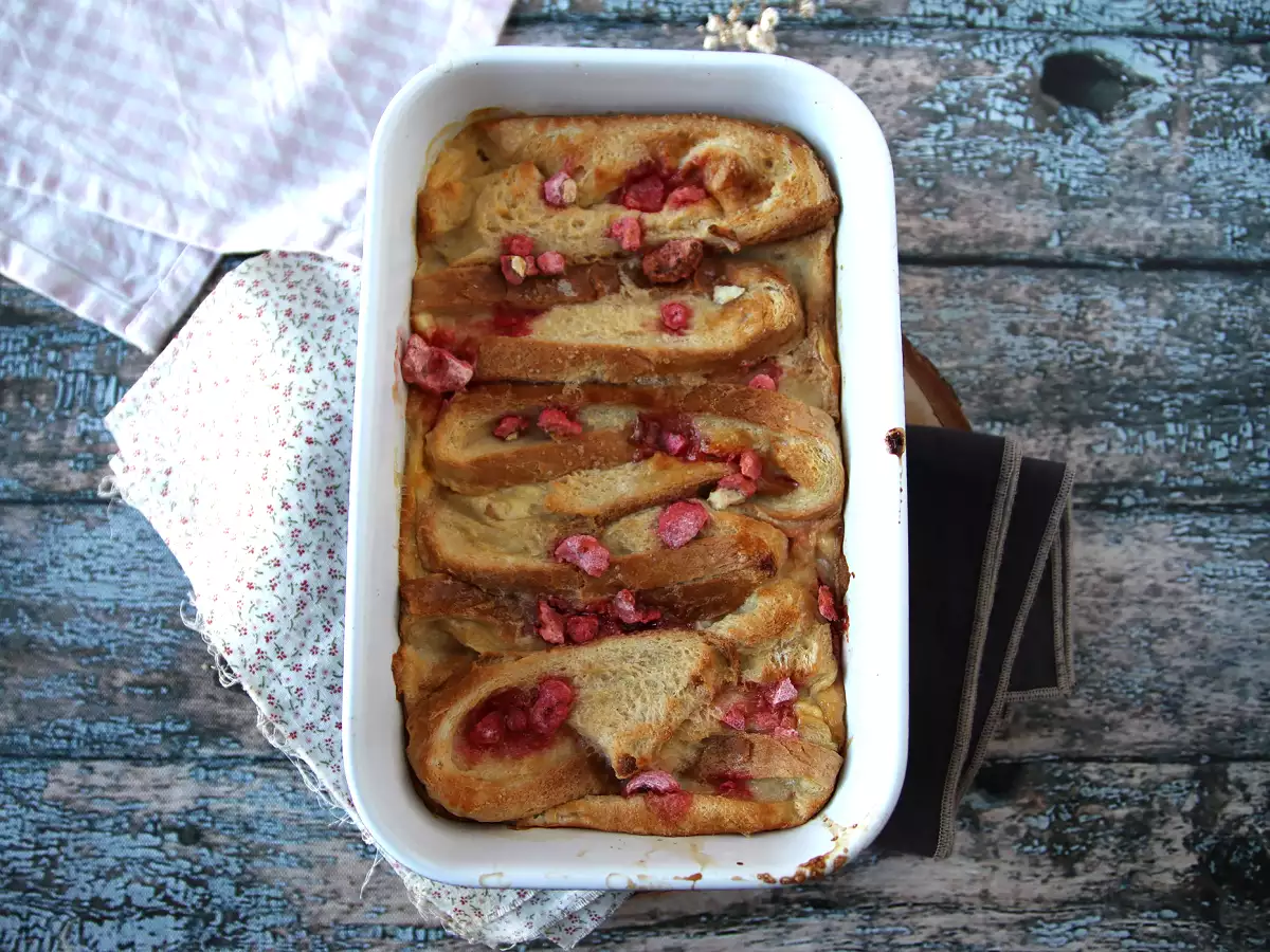 Francúzsky toast pečený v rúre s ružovou pralinkou, ultra-gurmánsky recept - foto 2