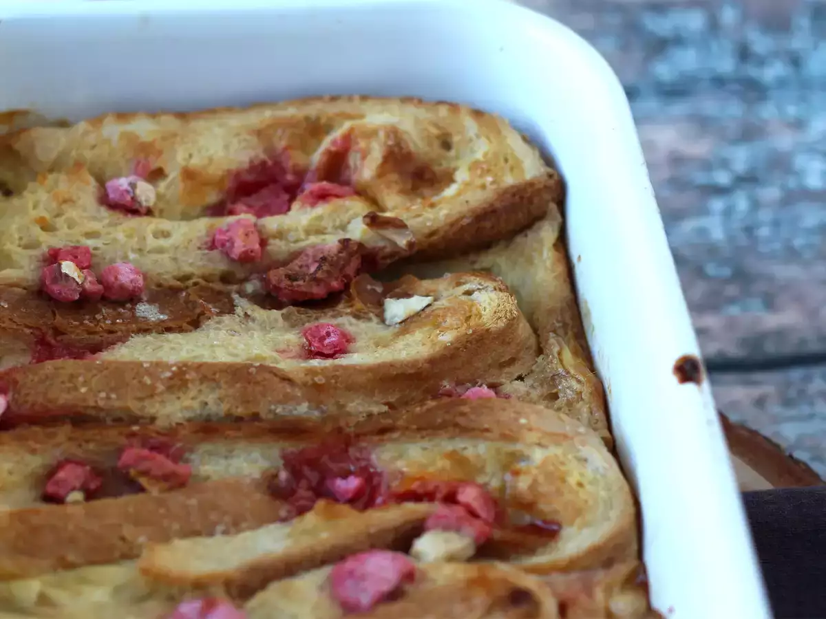 Francúzsky toast pečený v rúre s ružovou pralinkou, ultra-gurmánsky recept - foto 3