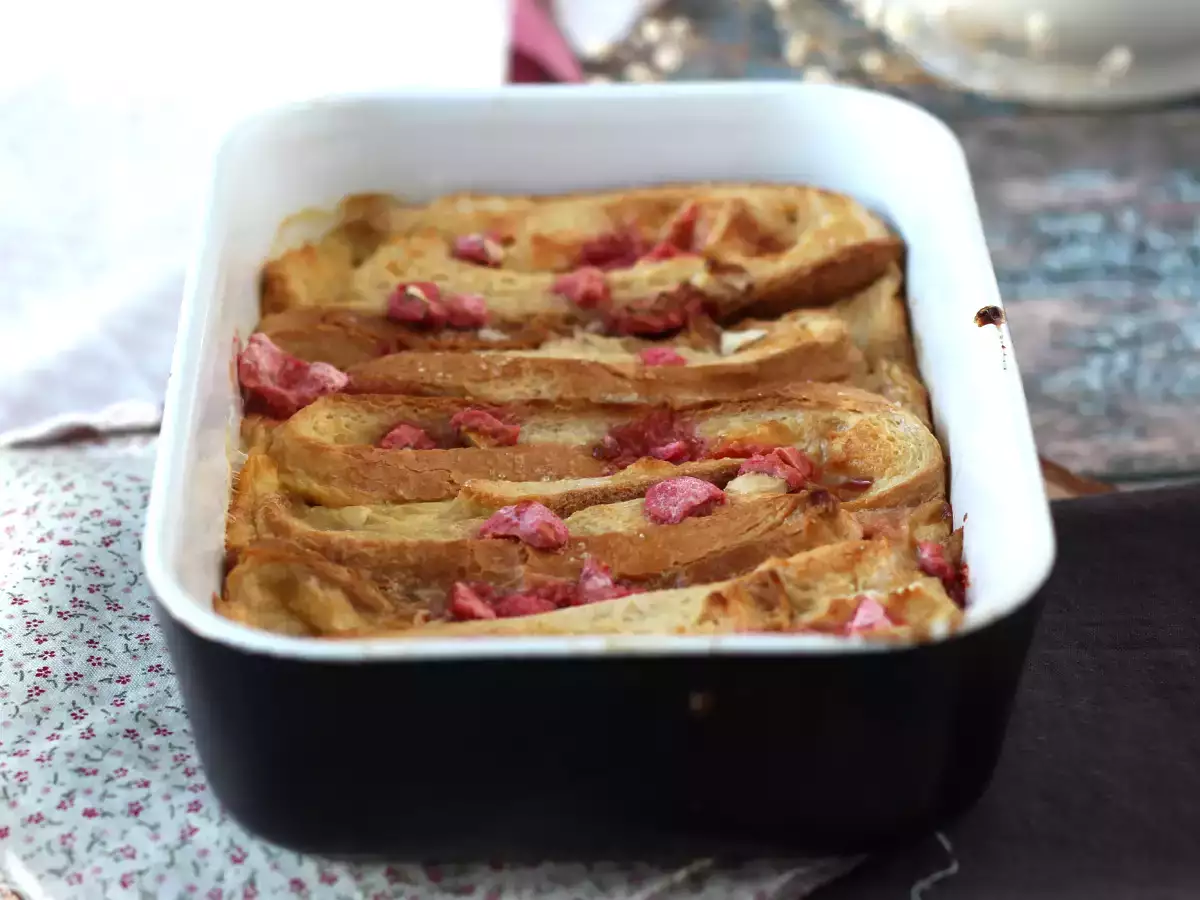 Francúzsky toast pečený v rúre s ružovou pralinkou, ultra-gurmánsky recept - foto 5