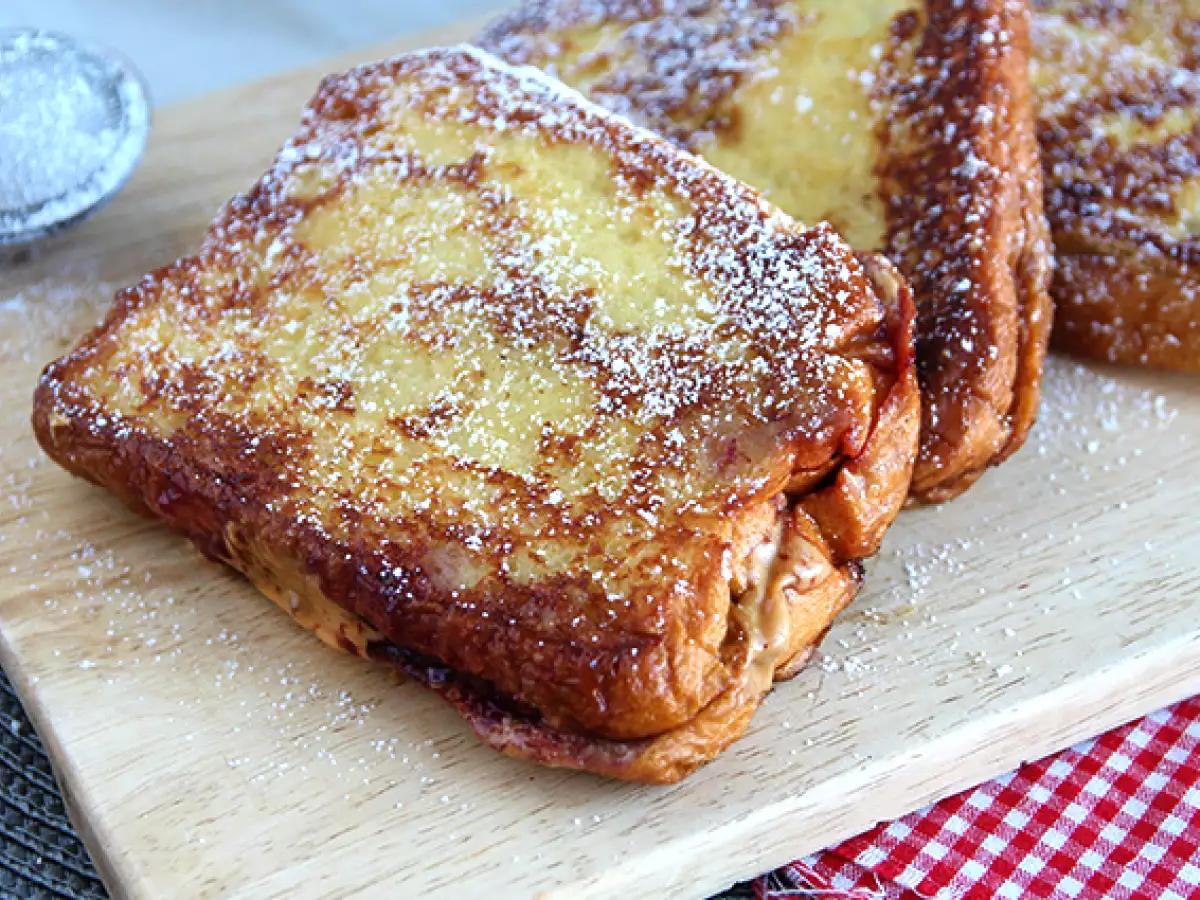 Francúzsky toast s arašidovým maslom a želé - foto 3