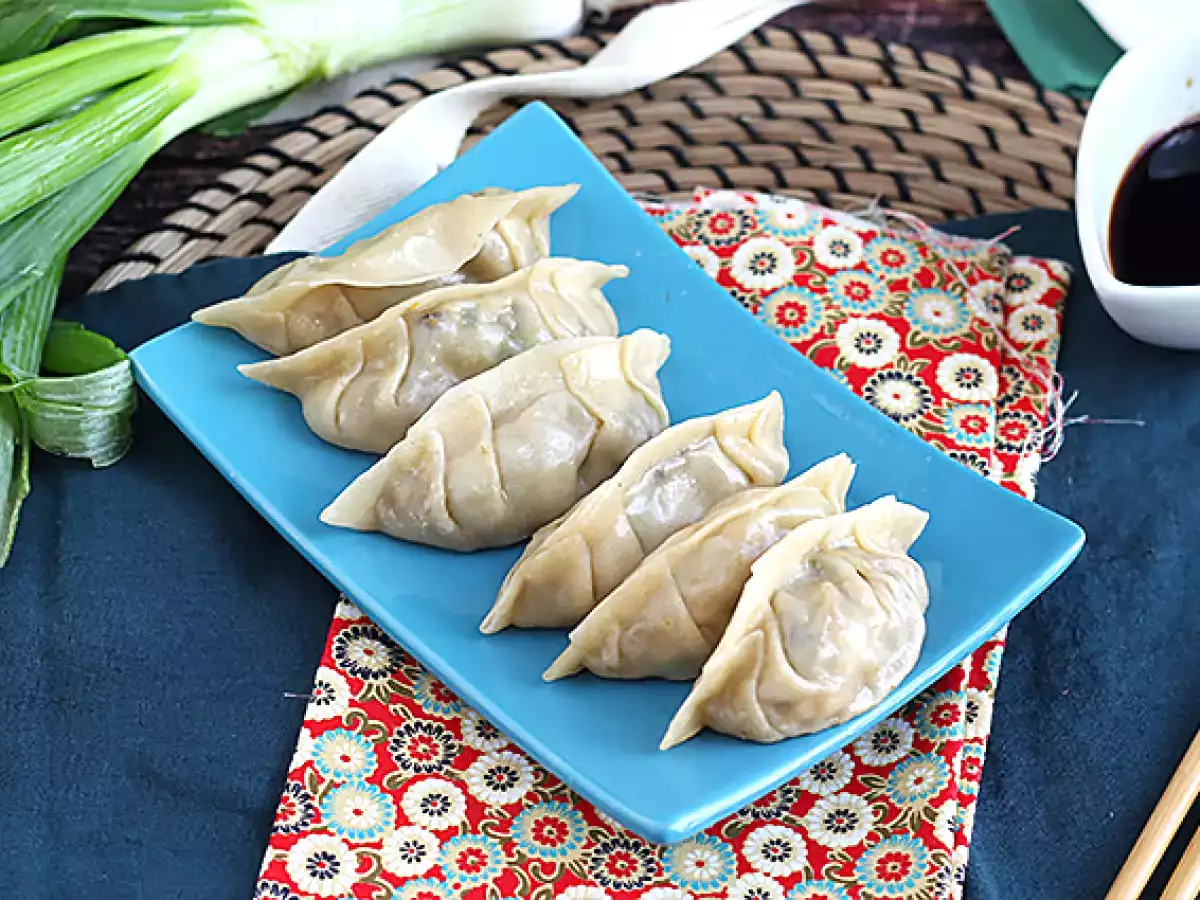 Gyozas s kuracím mäsom, mrkvou a hubami - foto 2