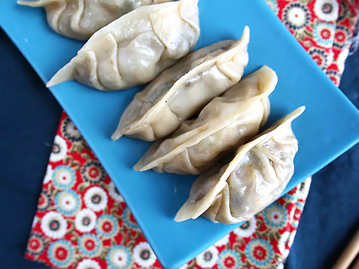 Gyozas s kuracím mäsom, mrkvou a hubami - foto 4