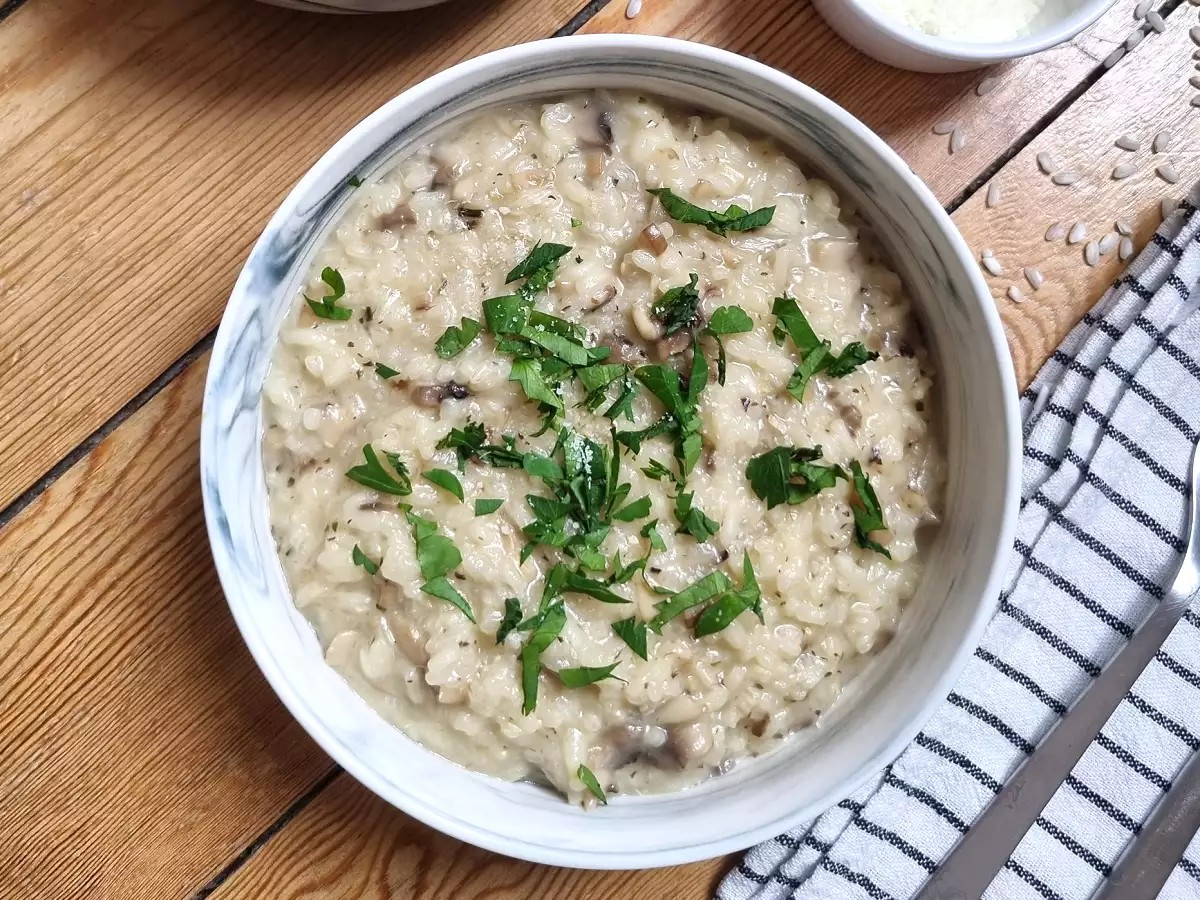 Hubové rizoto s Thermomixom
