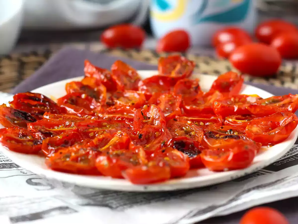 Konfitované paradajky vo fritéze