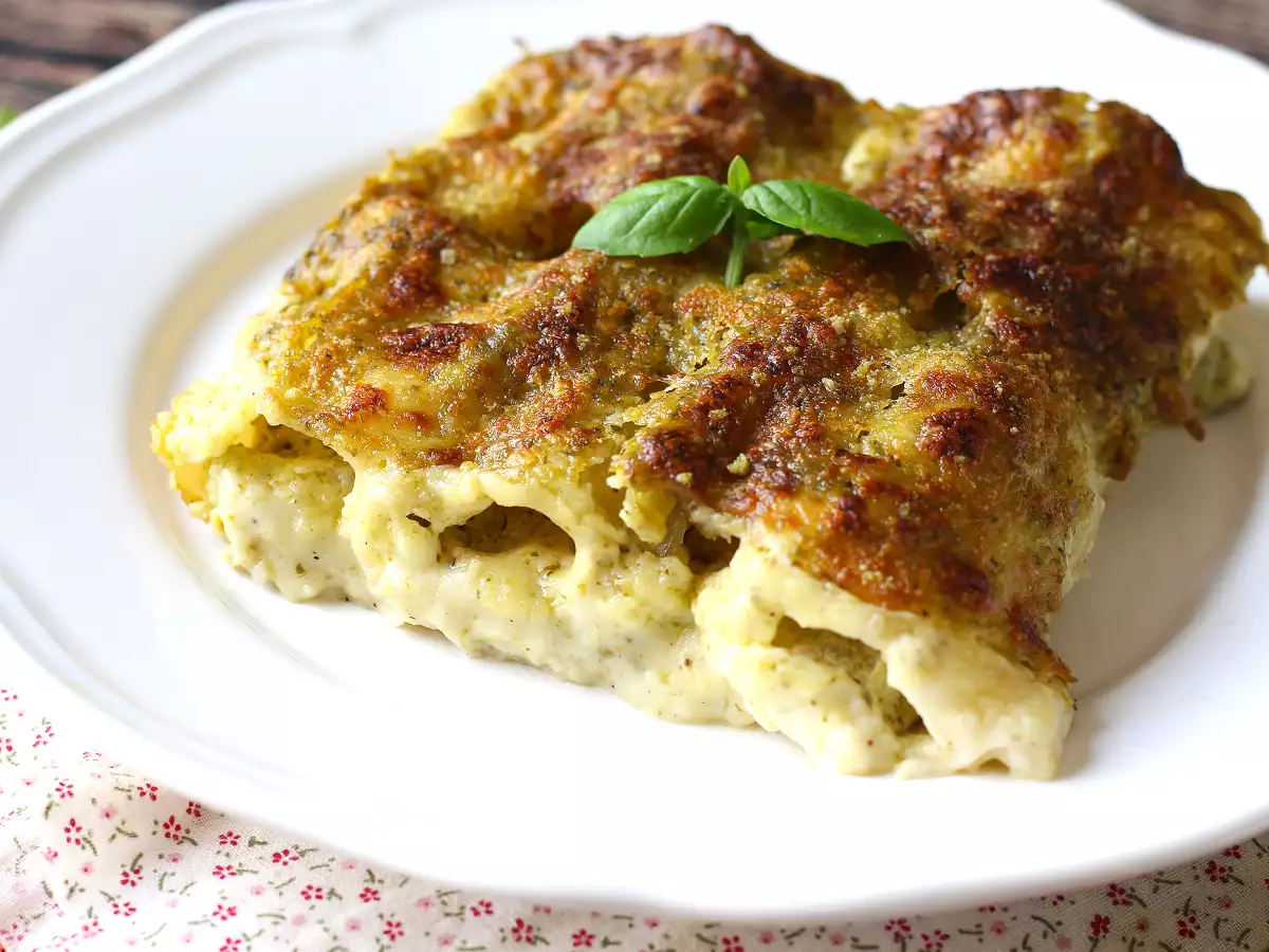 Krémové pesto cannelloni au gratin: jednoduchý a chutný recept - foto 6