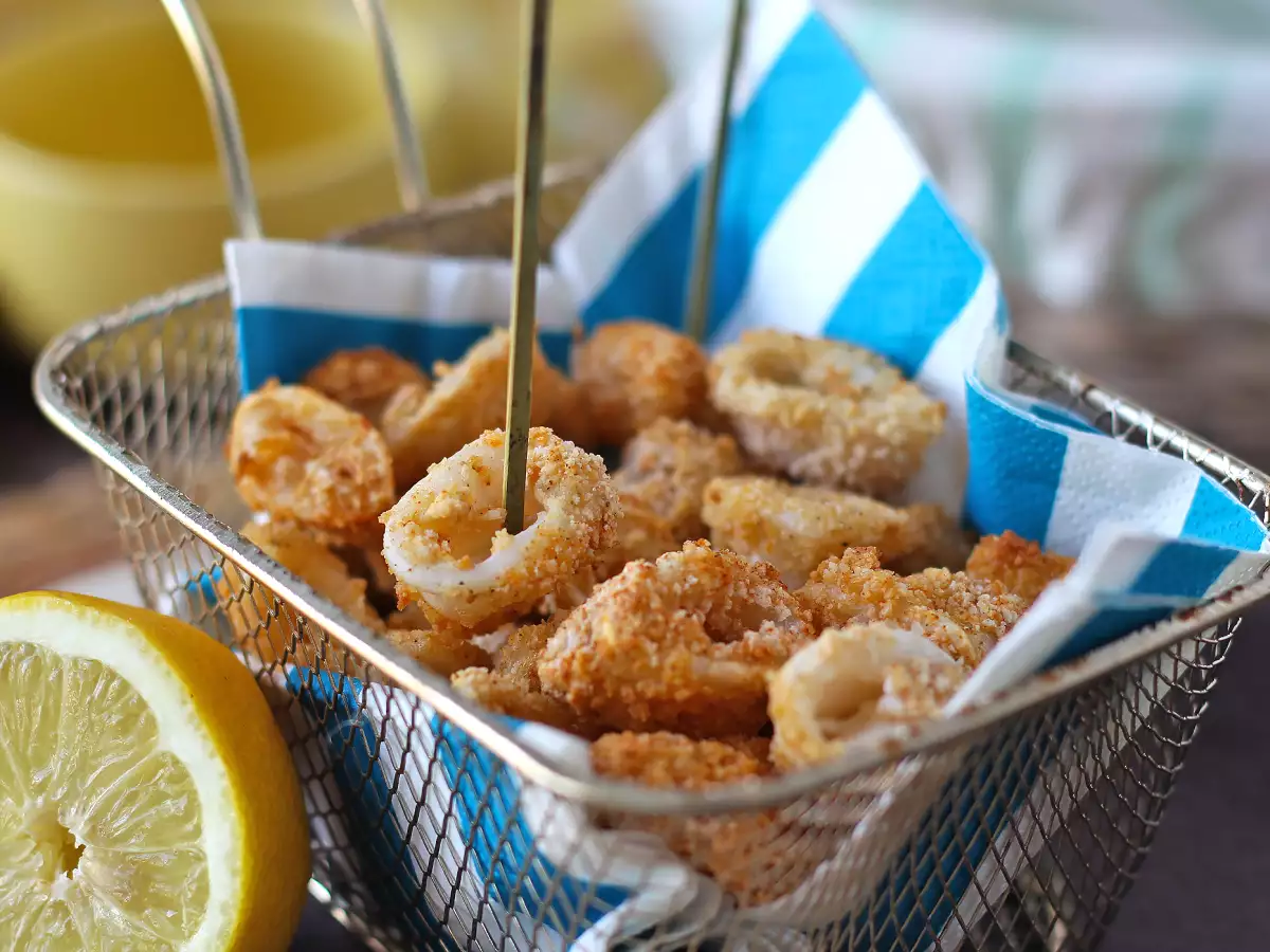Krúžky kalamárov vo fritéze chrumkavé a ľahké - foto 2