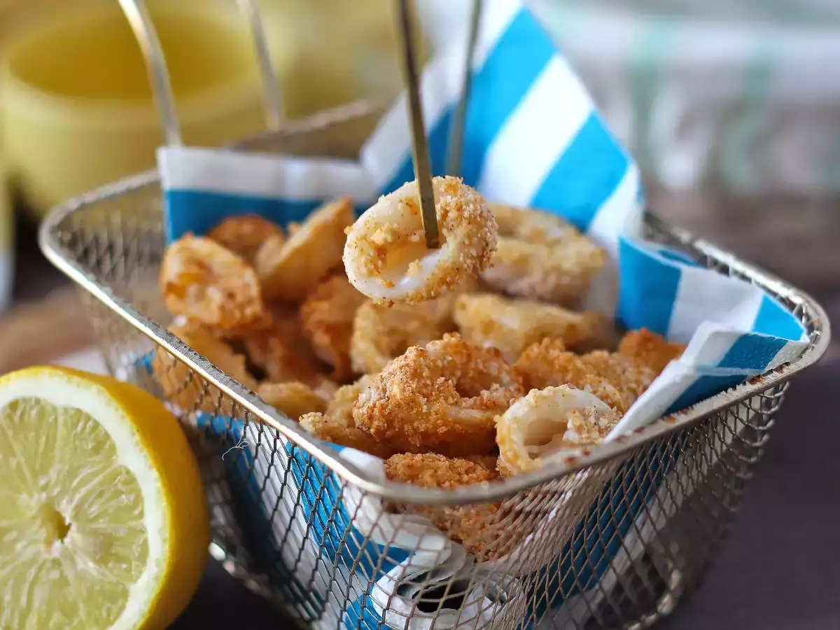 Krúžky kalamárov vo fritéze chrumkavé a ľahké - foto 4