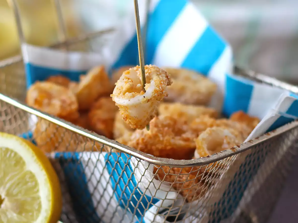 Krúžky kalamárov vo fritéze chrumkavé a ľahké - foto 6