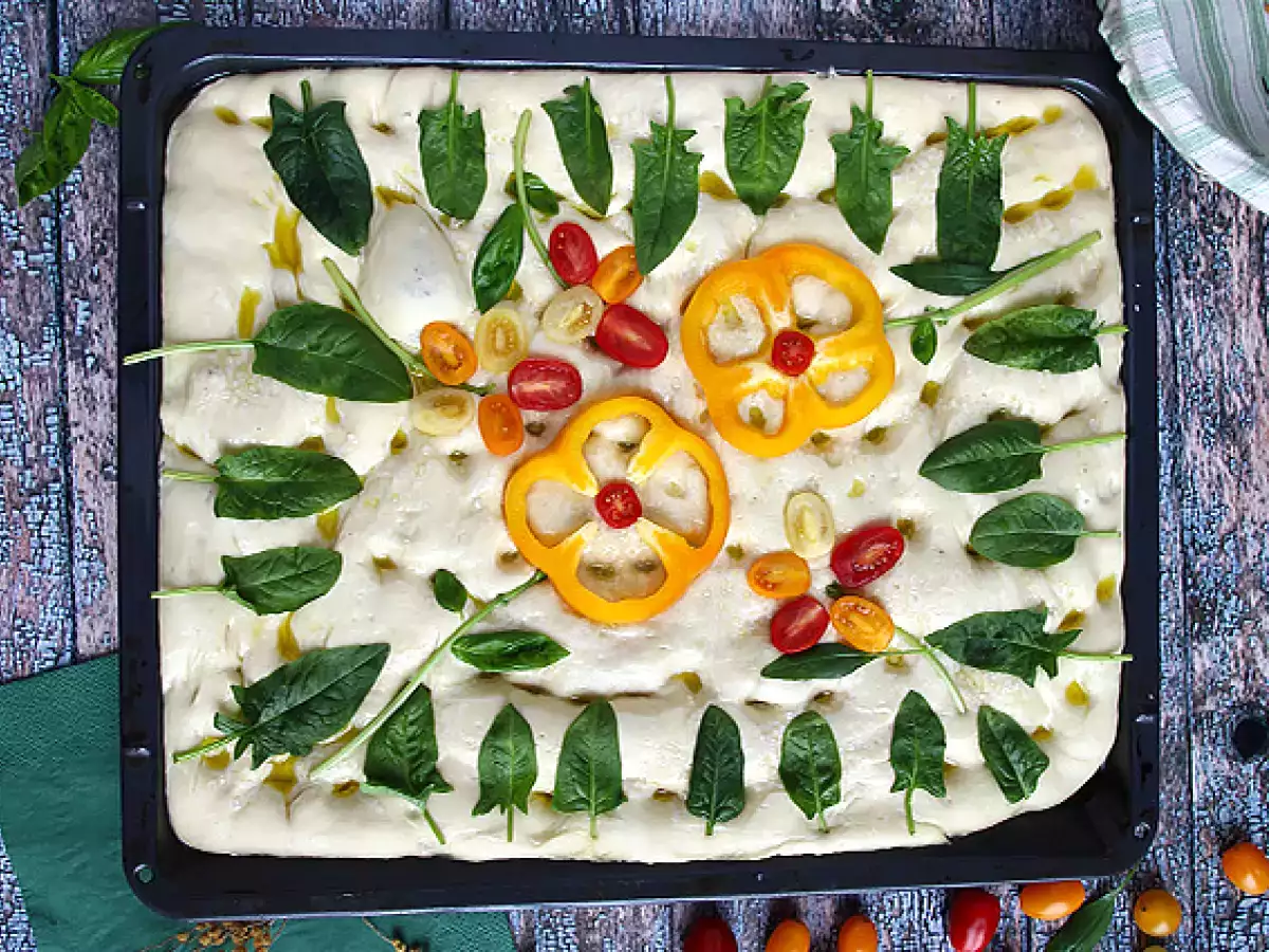 Kvety focaccia - focaccia art - foto 2
