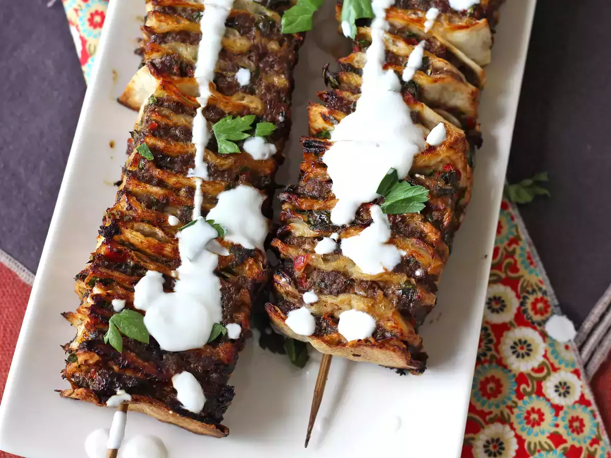 Lavash kebab s tortillami, slávny jednoduchý kebab pečený v rúre! - foto 2
