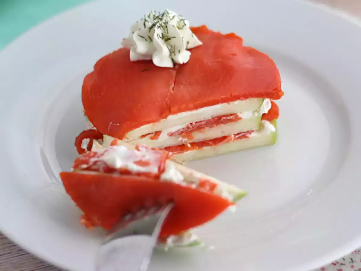 Losos mille feuille so zeleným jablkom - foto 2