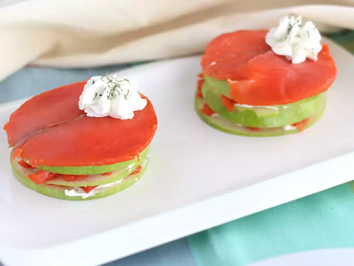 Losos mille feuille so zeleným jablkom - foto 3