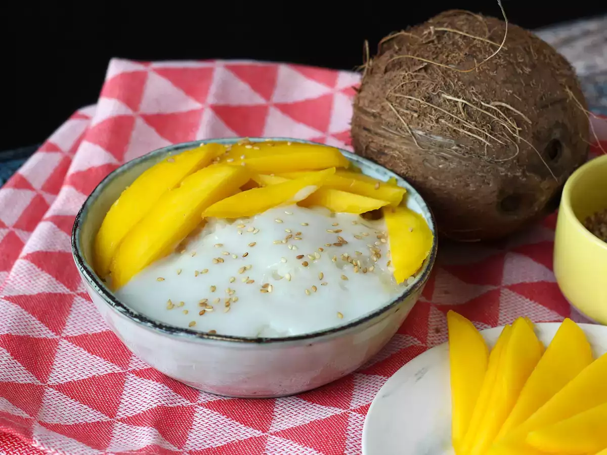 Mango lepkavá ryža, mimoriadne upokojujúci thajský dezert - foto 2