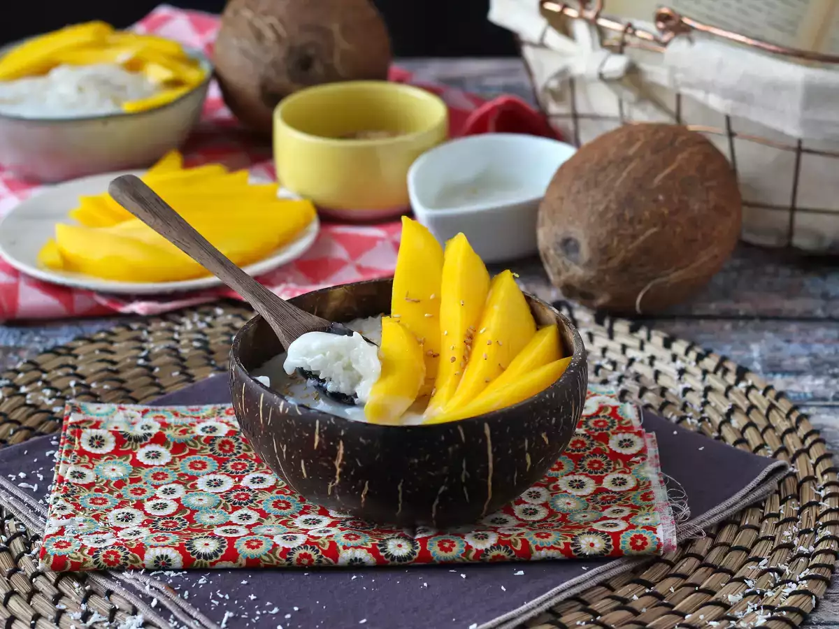 Mango lepkavá ryža, mimoriadne upokojujúci thajský dezert - foto 5