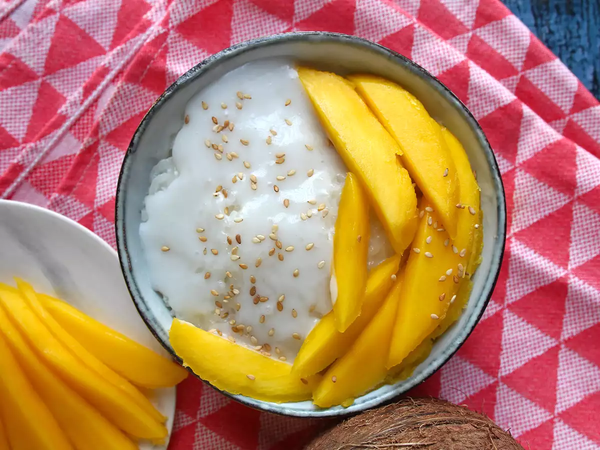 Mango lepkavá ryža, mimoriadne upokojujúci thajský dezert - foto 6