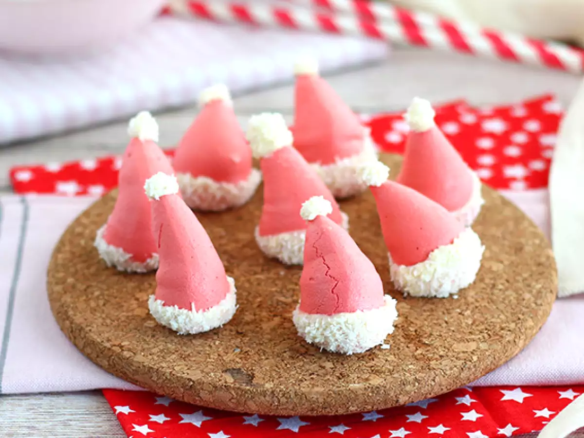 Meringues Santa klobúky