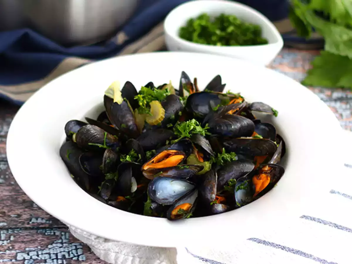 Moules marinières, jednoduchý a chutný recept