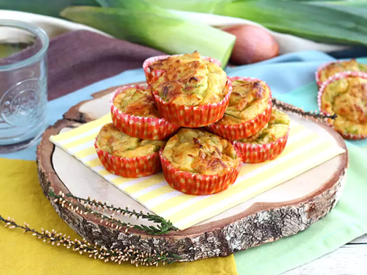 Muffiny s pórovým fondue