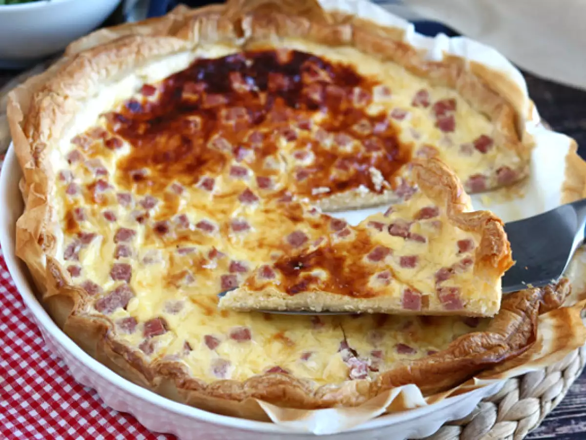 Nízkotučný quiche so šunkou, syrom a jogurtom! - foto 3