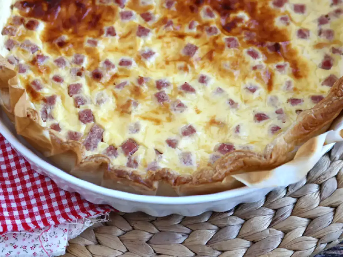 Nízkotučný quiche so šunkou, syrom a jogurtom! - foto 4