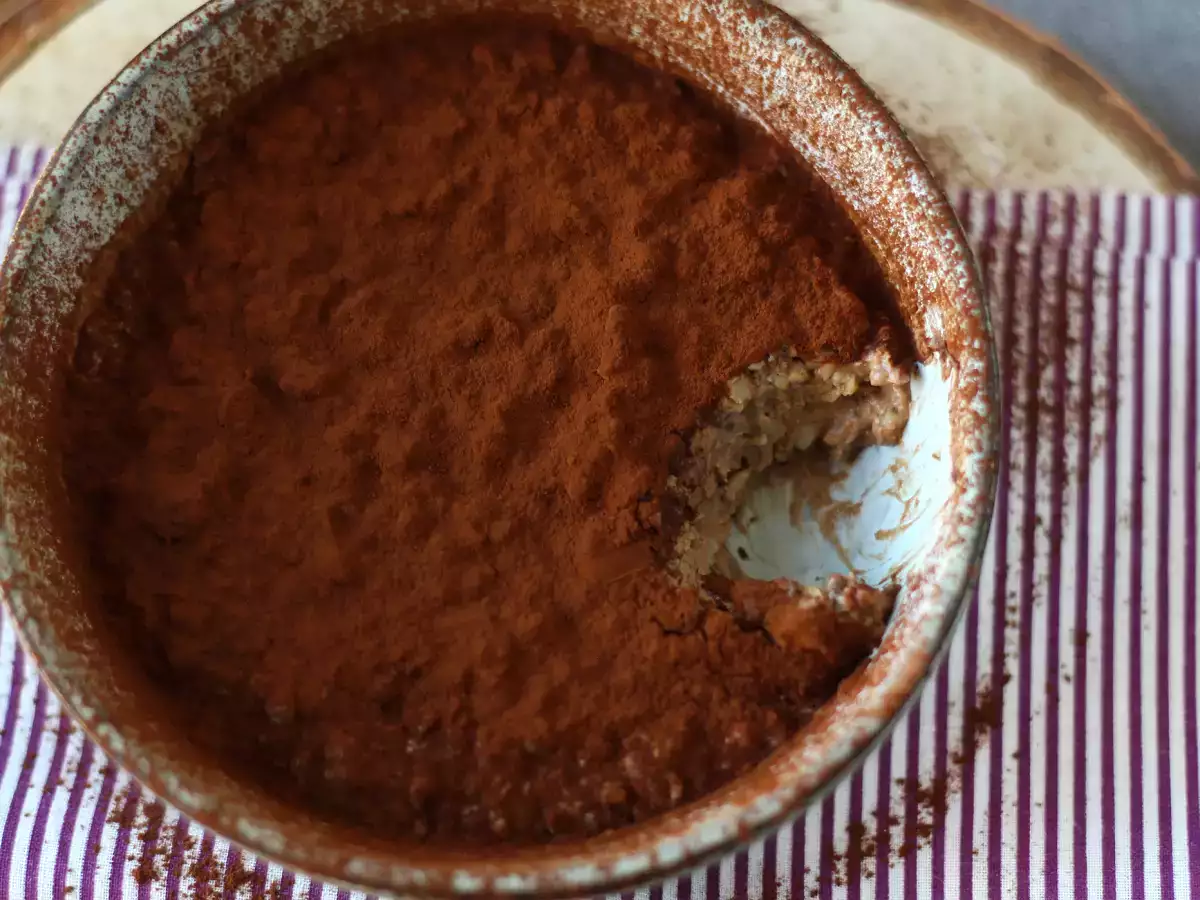 Nočné ovsené vločky s príchuťou tiramisu, dokonalé raňajky s kávou a kakaom! - foto 2
