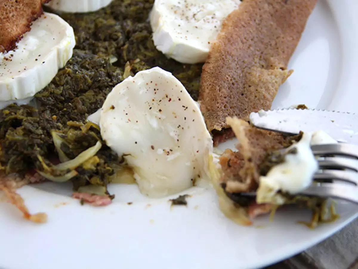 Pohánková palacinka so špenátom, šunkou a kozím syrom - foto 2