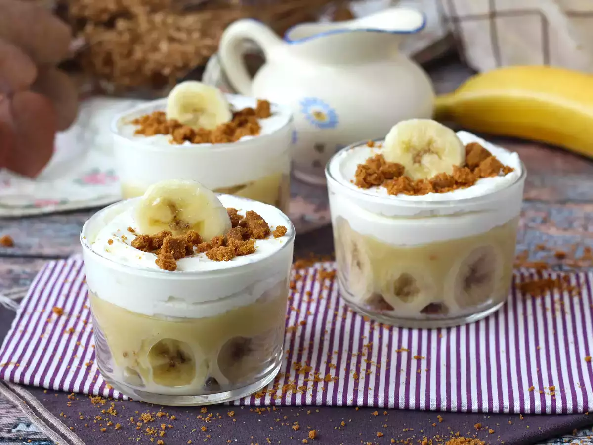 Poháre v štýle Banoffee pre milovníkov banánov a karamelu