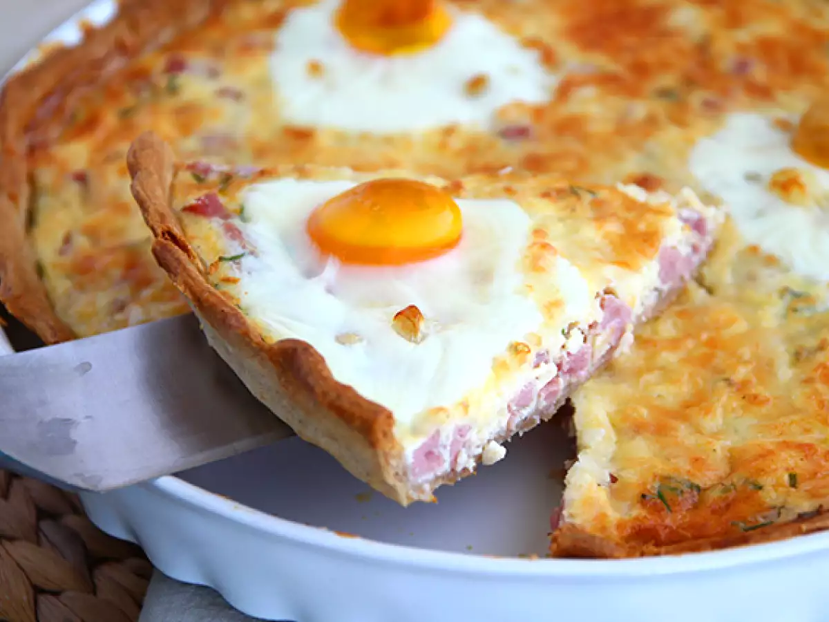 Quiche s vajíčkami a šunkou