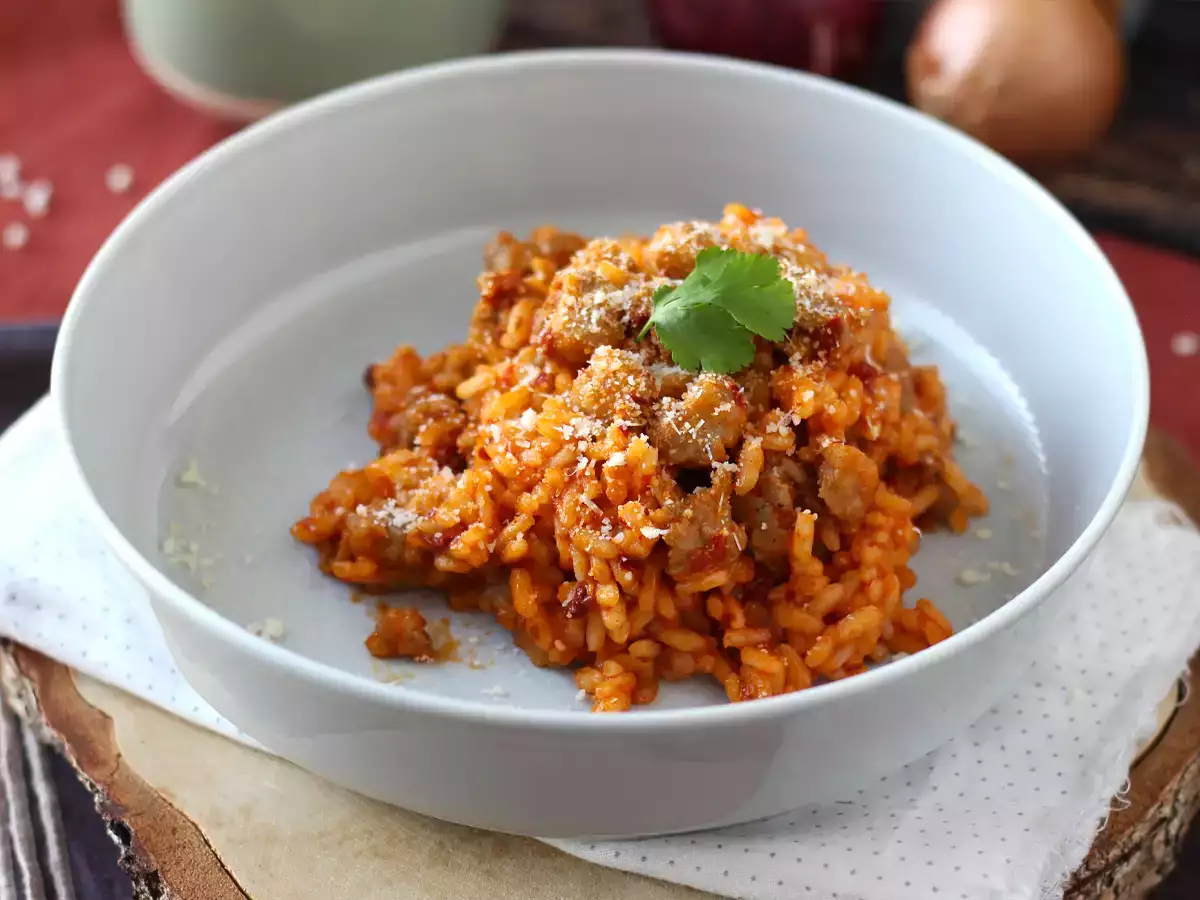 Rizoto 'nduja a klobása, prvý chod s intenzívnou chuťou - foto 3