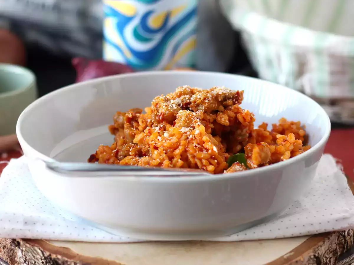 Rizoto 'nduja a klobása, prvý chod s intenzívnou chuťou - foto 4