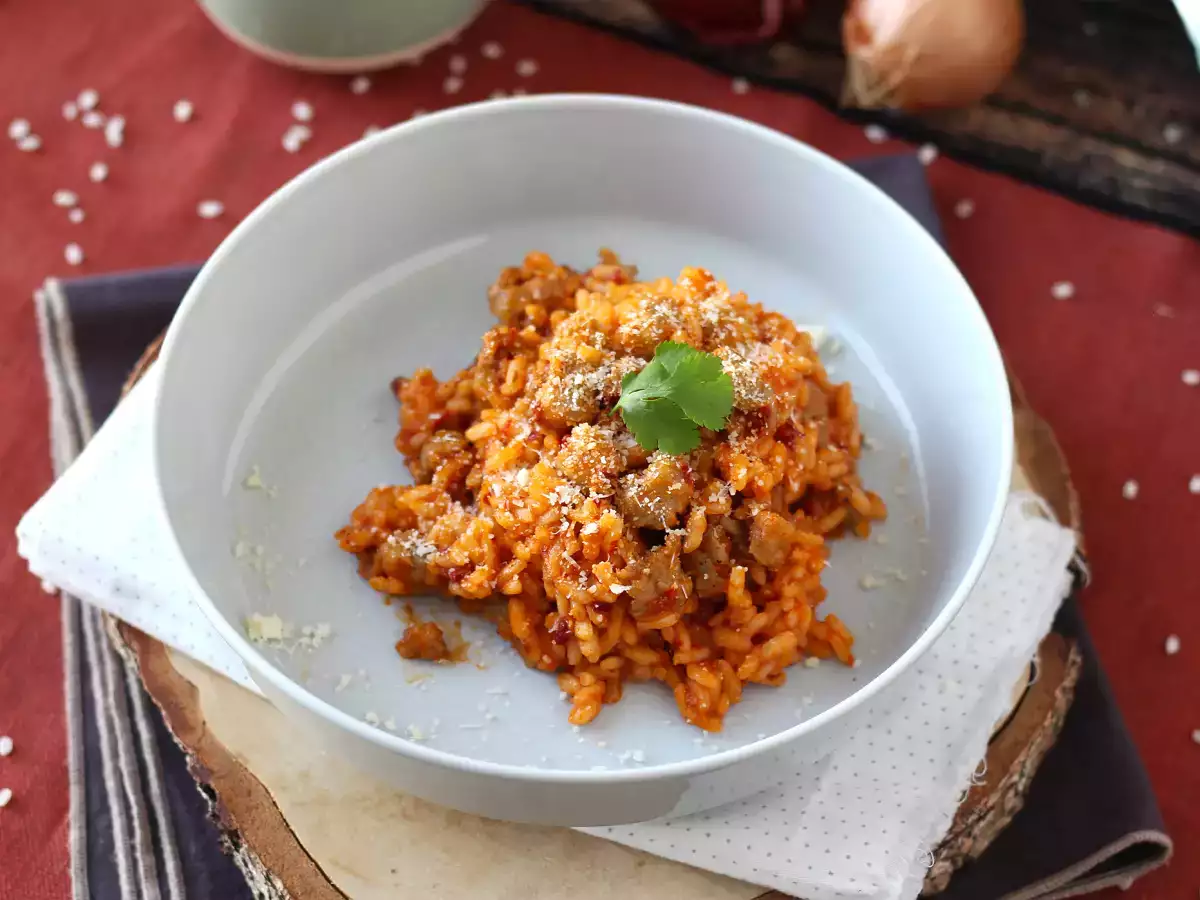 Rizoto 'nduja a klobása, prvý chod s intenzívnou chuťou - foto 5