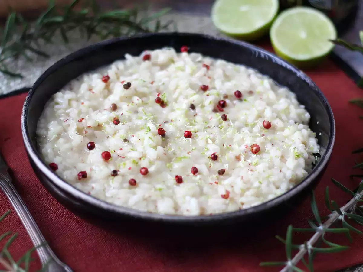 Rizoto s vápnom a ružovým korením: elegantný vegetariánsky recept na špeciálne večere - foto 4