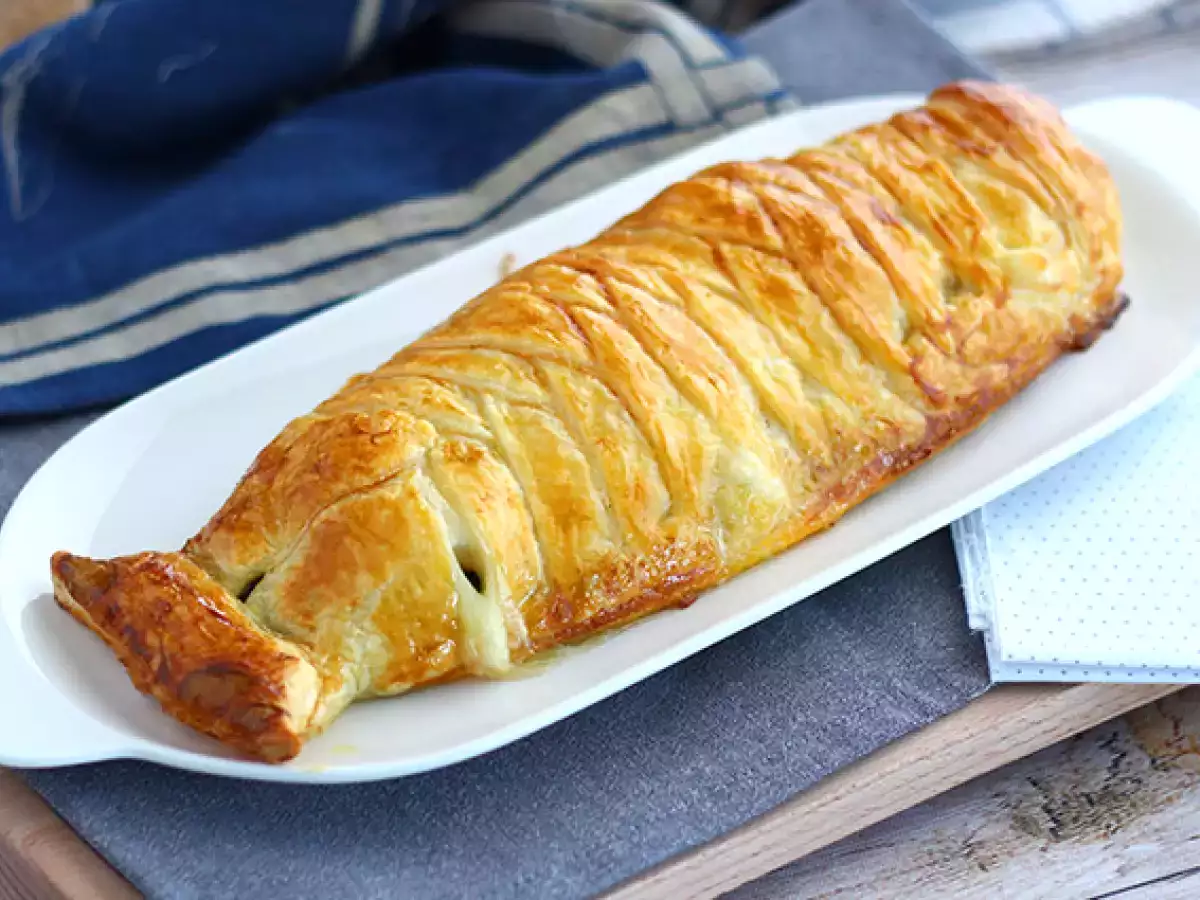 Ryba v kruste z lístkového cesta so špenátom a syrom mozzarella