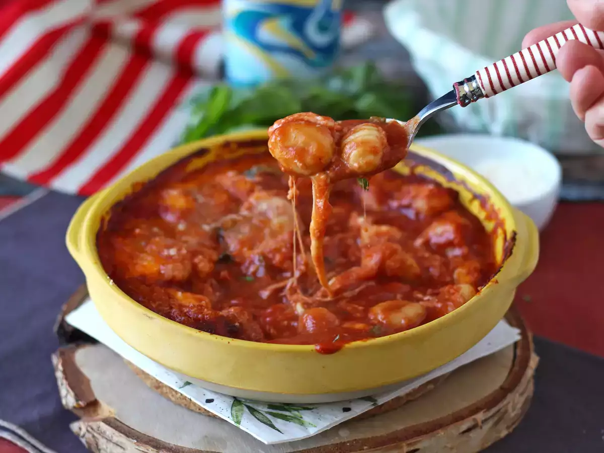 Rýchle a upokojujúce gnocchi s paradajkami a mozzarellou - gnocchi alla sorrentina v rúre - foto 2