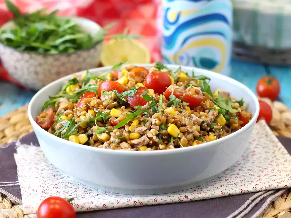 Šalát zo špaldy a tuniaka: ľahký, chutný a dokonalý celoročný recept
