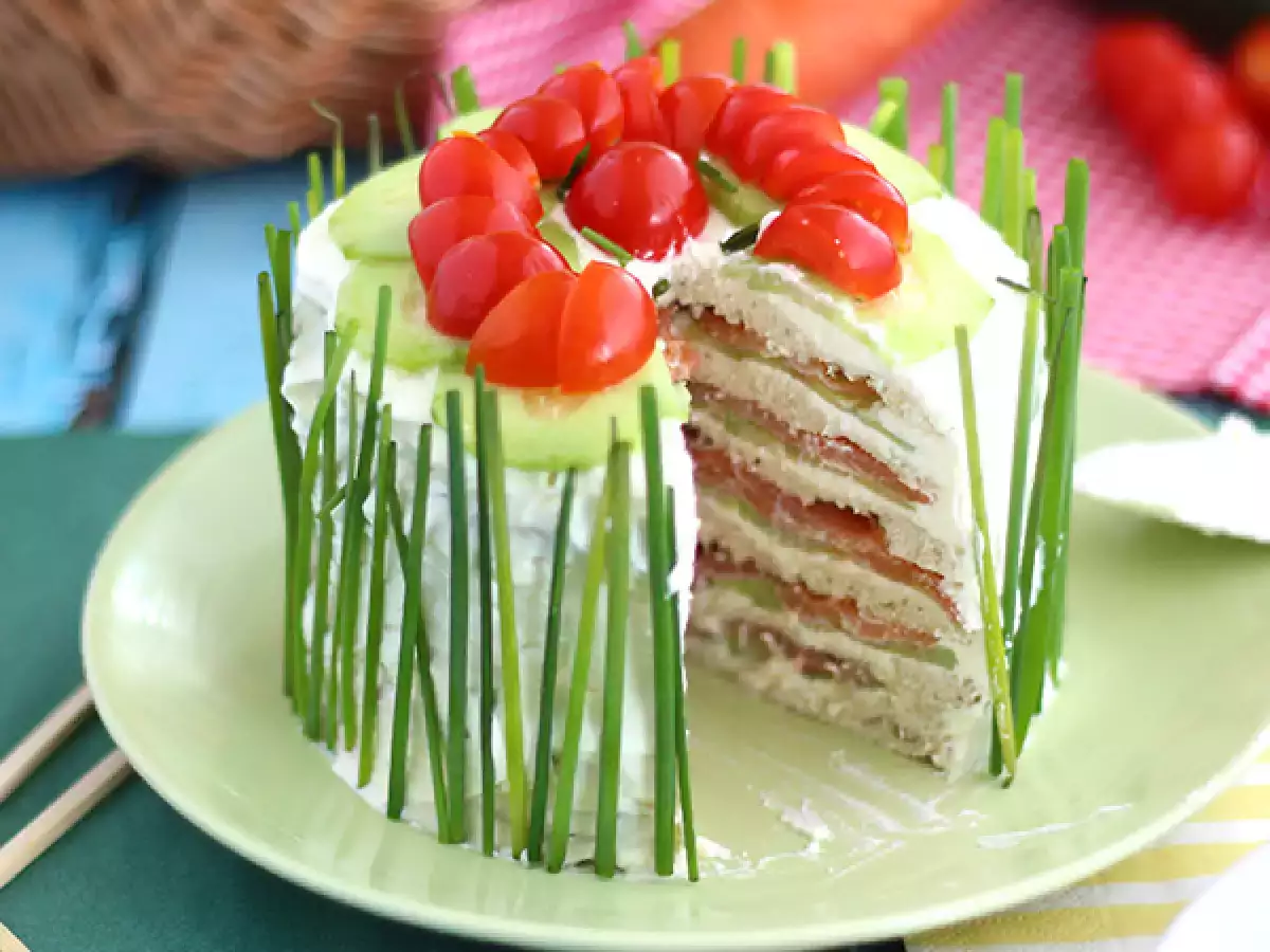 Sendvičový koláč, svieži aperitívový koláč - foto 2