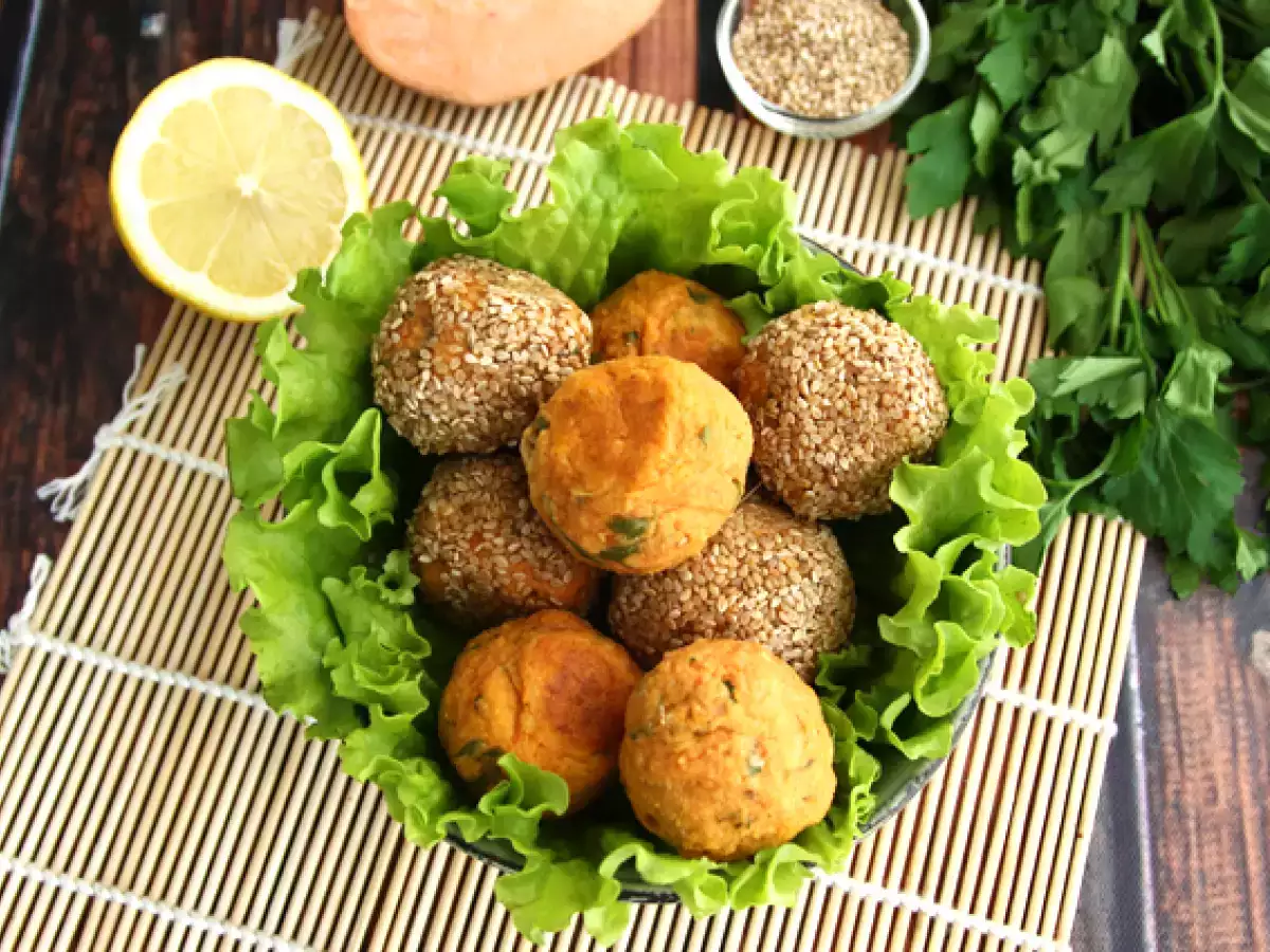 Sladký zemiakový falafel