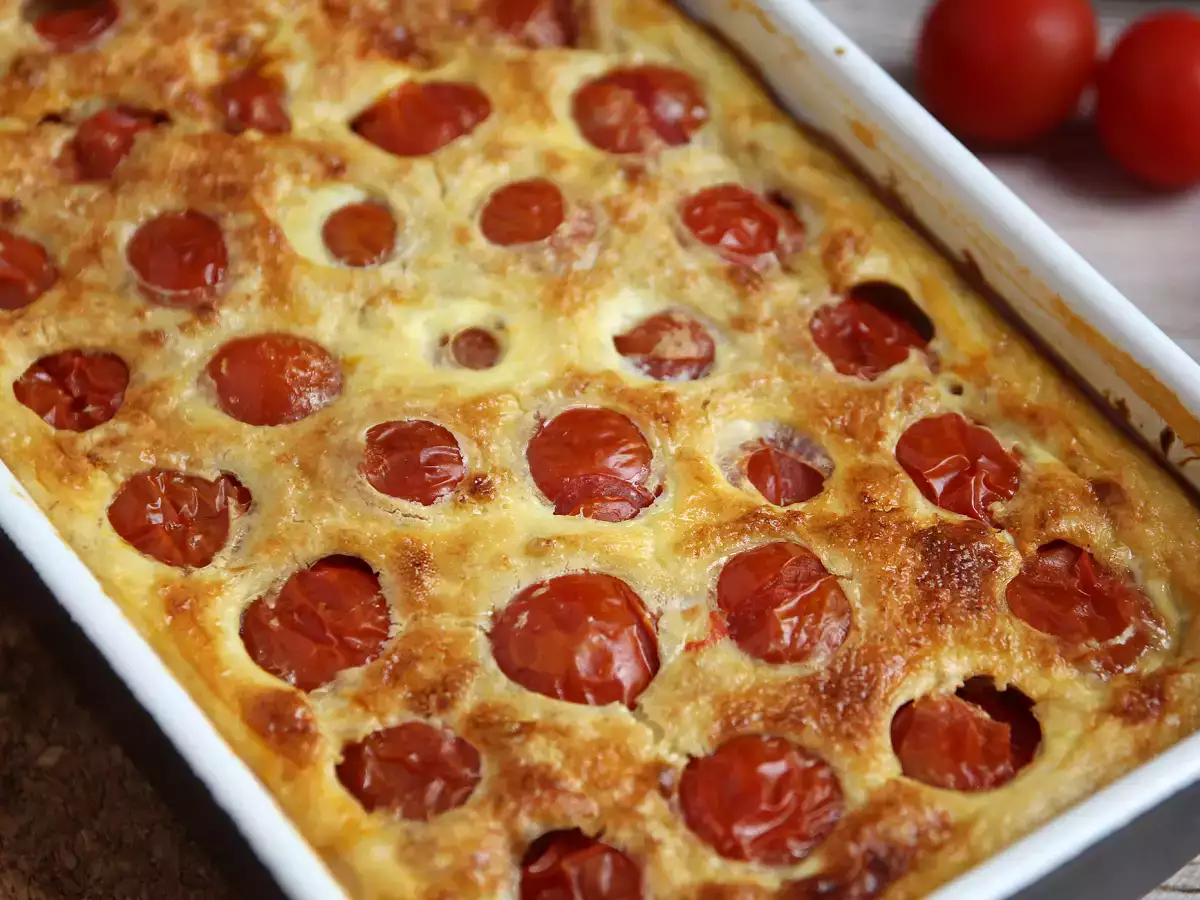 Slané clafoutis s cherry paradajkami a tuniakom - foto 2