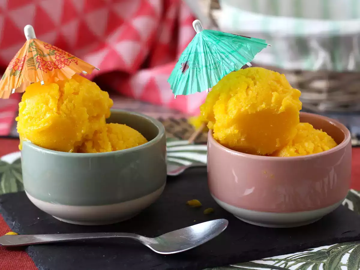 Sorbet z manga a limetky len z 3 ingrediencií, pripravený na konzumáciu za 5 minút!