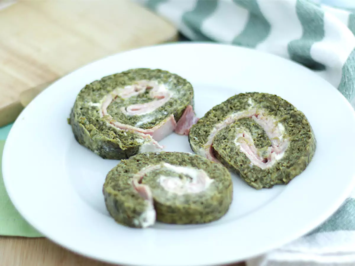 Špenátové rolky so šunkou a syrom fromage frais
