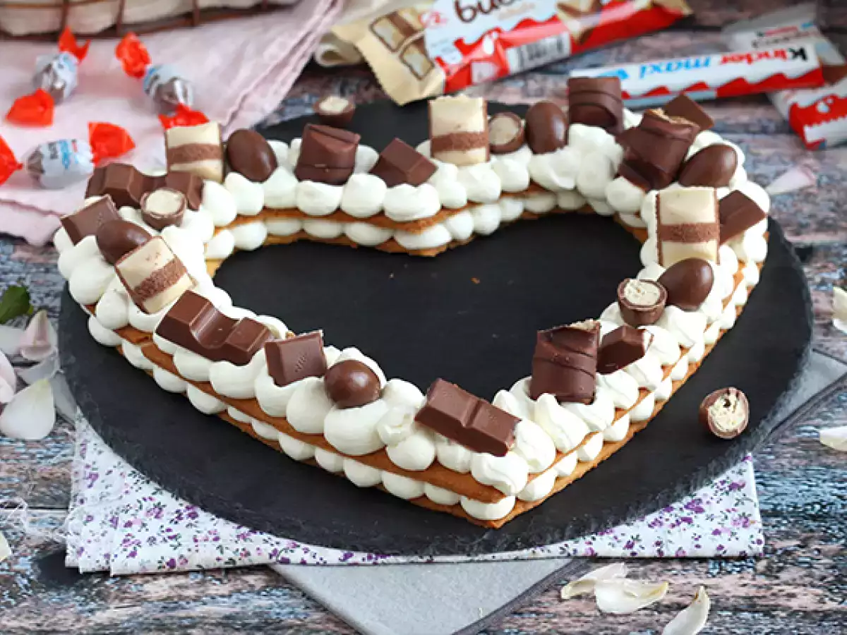 Srdcový koláč au Kinder - Kinder srdcový koláč na Valentína - foto 2