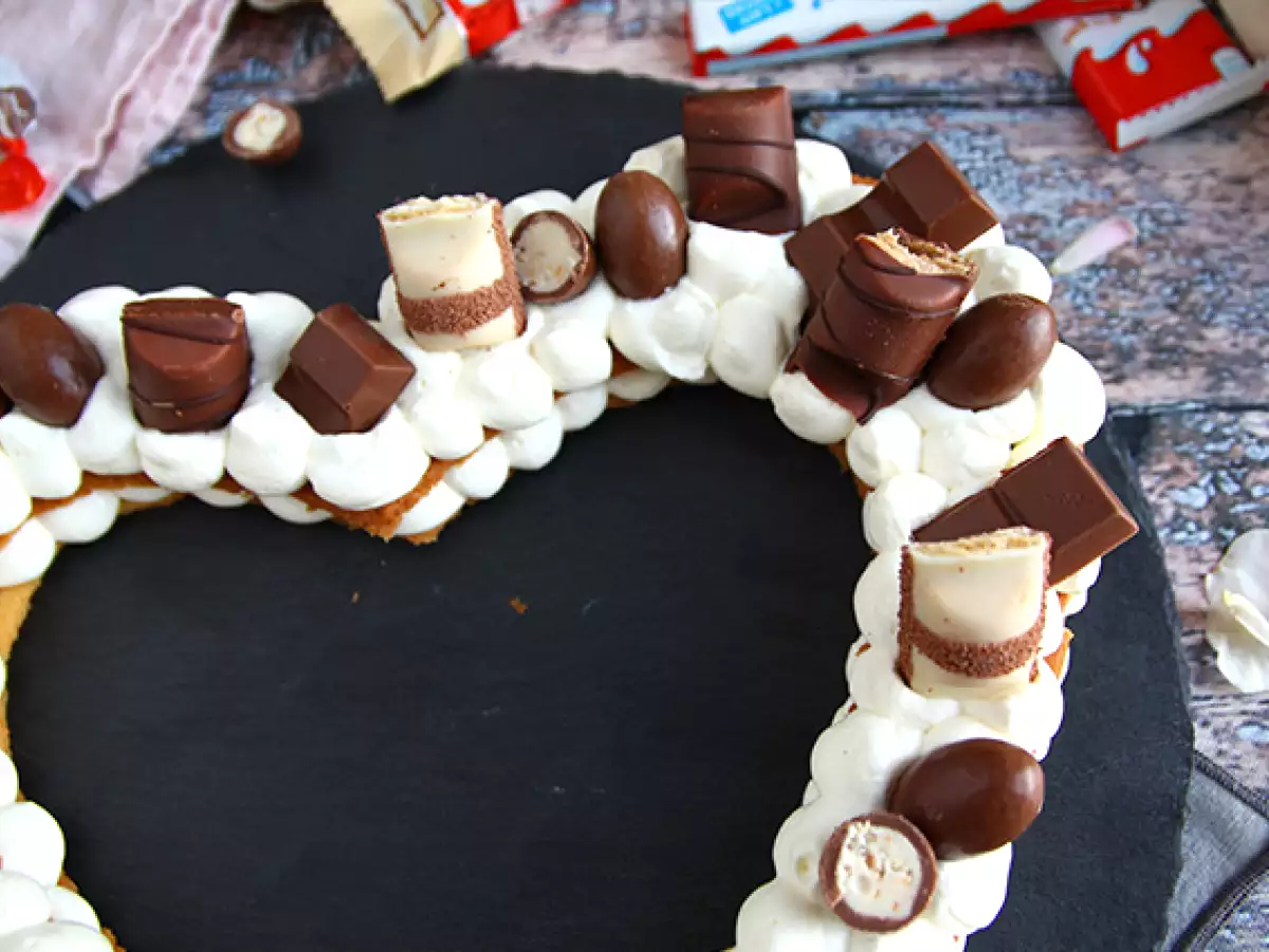 Srdcový koláč au Kinder - Kinder srdcový koláč na Valentína - foto 3