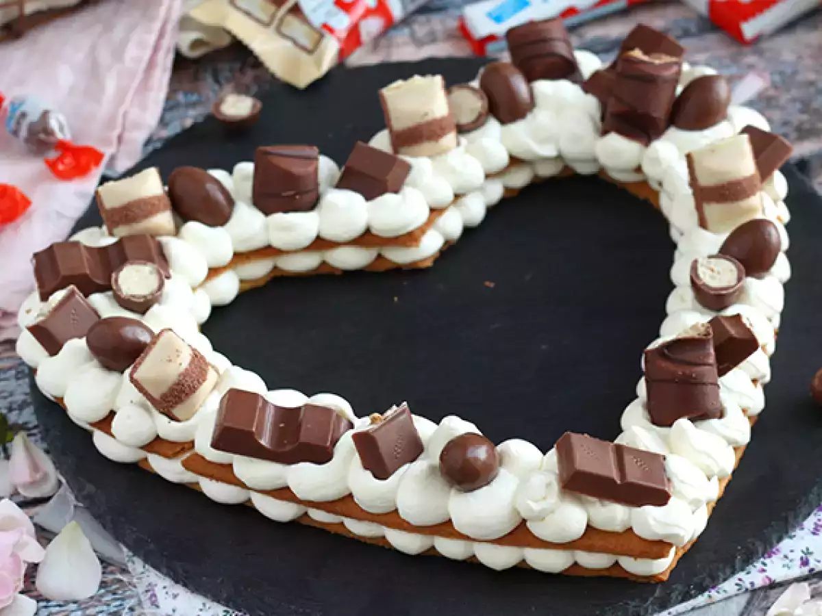 Srdcový koláč au Kinder - Kinder srdcový koláč na Valentína - foto 4