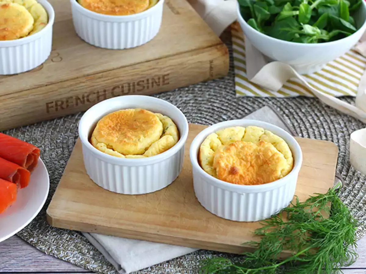 Suflé z údeného lososa a syra fromage frais