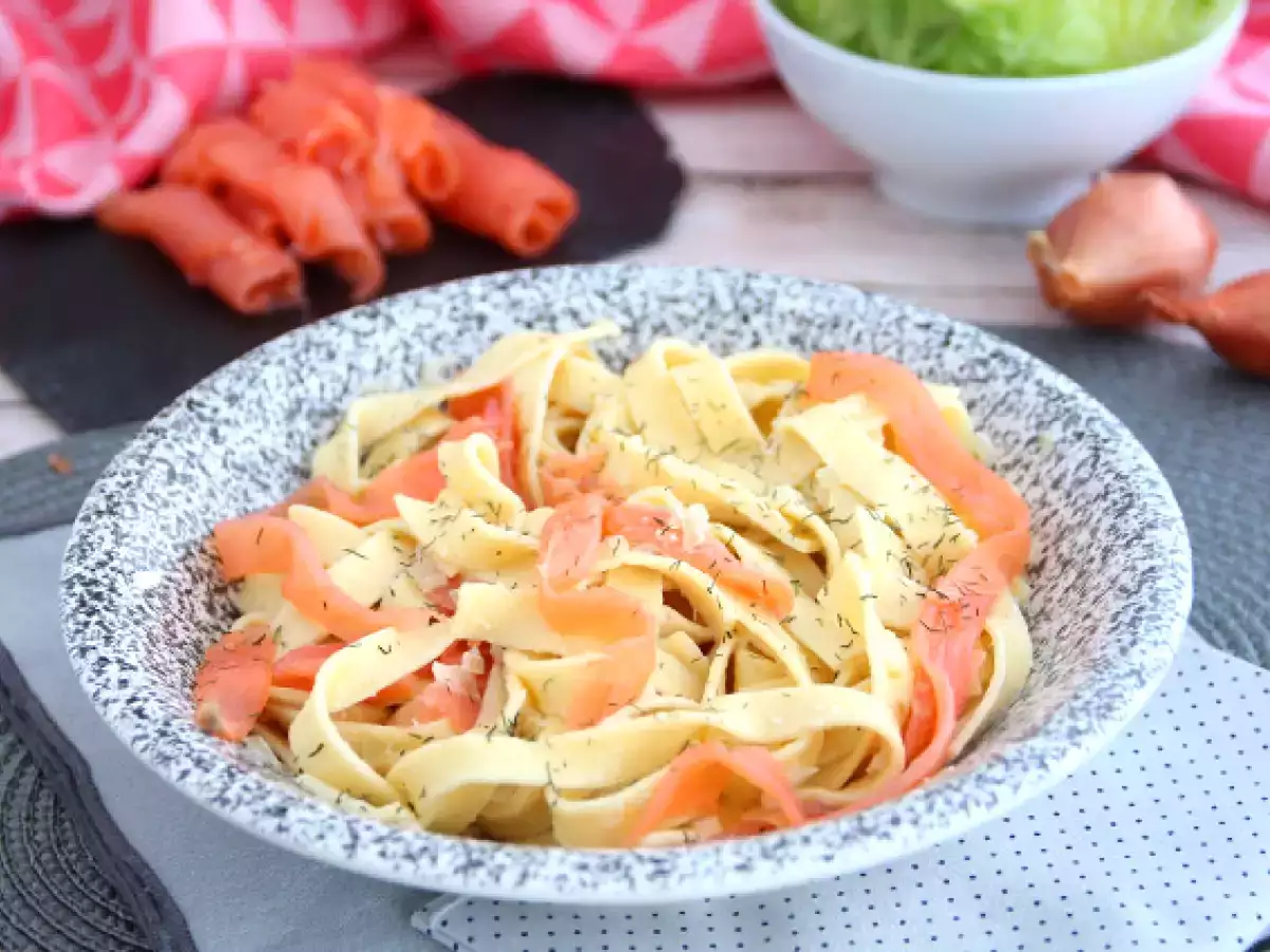 Tagliatelle s údeným lososom a kôprom - foto 2