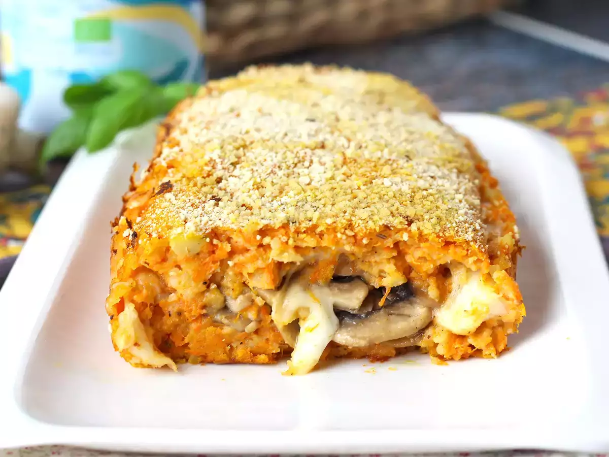 Tekvicová sekaná so šampiňónmi a syrom scamorza: chutný a jednoduchý pečený recept - foto 3